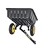 Polar Trailer 9393 LG7 Lawn and Garden Utility Cart, 65 x 31 x 28-Inch 600 Lbs Load Capacity 10 Cubic Feet Tub Quick Release Tipper Latch Tilt-and-Swivel Dumping and Hauling Cart, Black