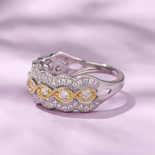 Jeulia 925 Sterling Silver Round Cut Milgrain Engagement Ring for Women Anniversary with Case