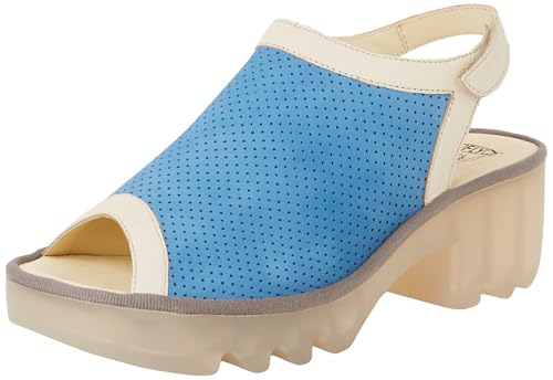 Fly London TEIF577FLY, Sandal Donna, Blue/Offwhite, 40 EU