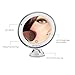 Lighted Vanity Makeup Mirror, BEQOOL 10X Magnification Travel Cosmetic Mirror Touch Activated Dimmable LED Suction Bathroom Mirror Daylight Color Illuminated 360 Degrees Rotation (adjustable)