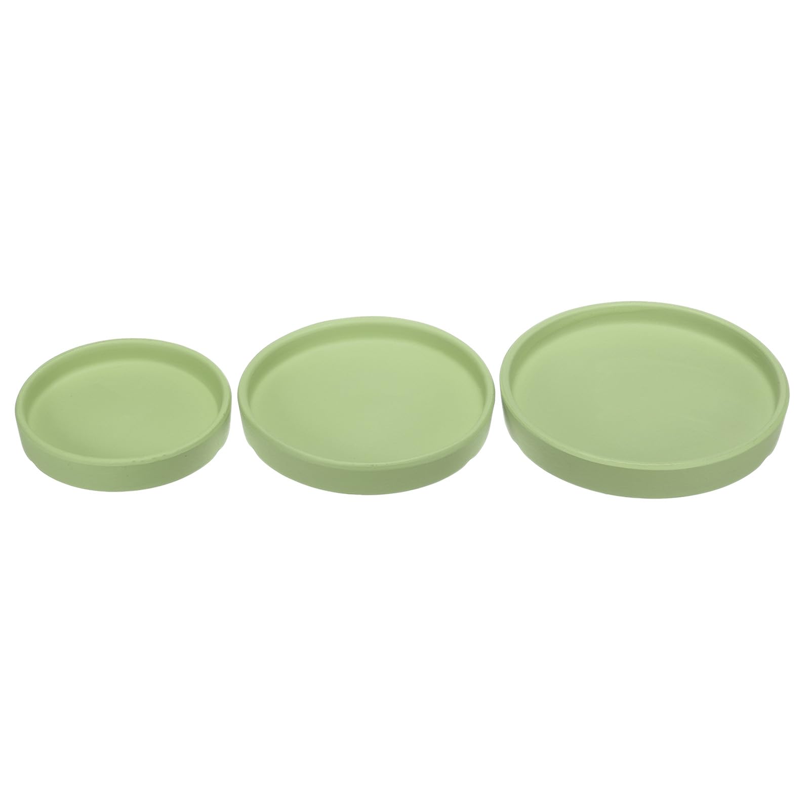 M METERXITY 3 Pack Planter Saucers - Ceramic Plant Tray Flower Pot Drip Trays Round Apply to Outdoor/Garden (4/5/6inch, Dark Green)