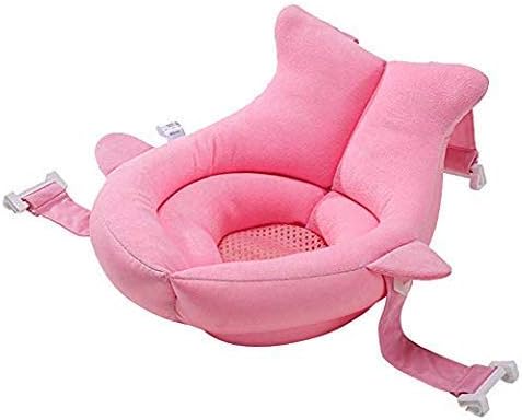 Whale Baby Bath Support Infant Shower Cushion Bathtub Sponge Newborn Baby Elbow Rest (Pink Whale)