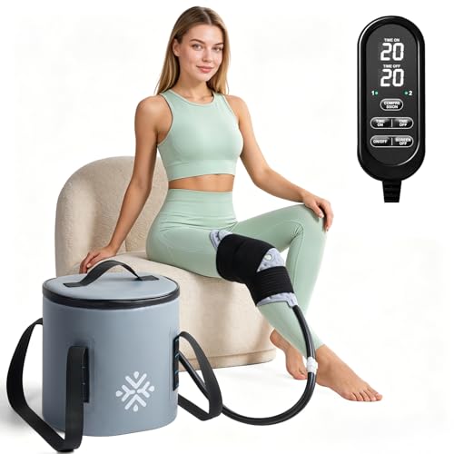 Ice Machine for Knee After Surgery w/Compression, Hip Replacement Cold Therapy Machine, Cryocuff Wrap Pack for Shoulder Recovery, ACL Cold Circulation System