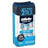 Gillette Cool Wave Clear Gel Men's Antiperspirant and Deodorant 3.8 oz each 2-Pack Packaging may Vary