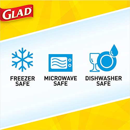 Glad Freezerware Food Storage Containers, Small Rectangle (24 Oz) -4 Count