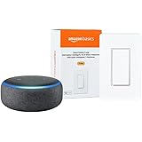 Amazon Basics Smart Light Switch, 3-Way with Echo Dot 3rd Gen, Charcoal