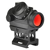 MidTen 2MOA Micro Red Dot Sight 1x25mm Reflex Sight Waterproof & Shockproof & Fog-Proof Red Dot Scope, Mini Rifle Scope with 1 inch Riser Mount, Black