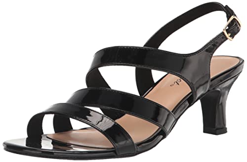 Easy Street Women’s Como Heeled Sandal, Black Patent, 6.5 Wide
