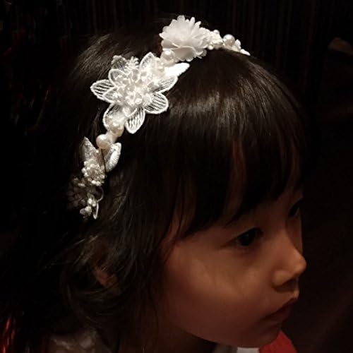 Tiny White Flower Wreath, Embroidery Lace Headband