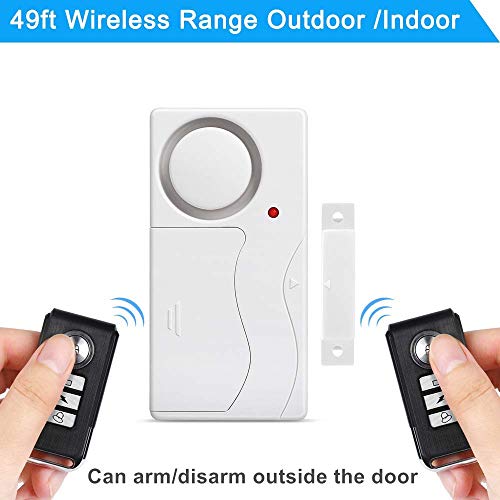 Wsdcam Wireless Door Alarm with Remote 2 Pack, Battery Included, 105 dB