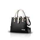 NICOLE&DORIS new black and white faishon style handbag casual shoulder bag cross-body work bag purse for ladies(Black)