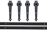 TMS TSQ08-DARK(2SET)+CONN-DARK Modern Antique Style Double Sliding Wooden Door Hardware Closet Set, 12', Black