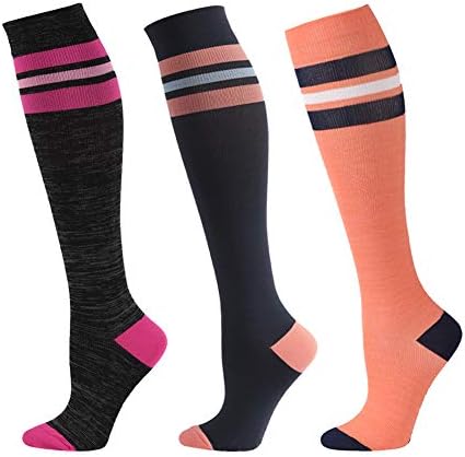 fenglaoda Compression Socks Women(15-25 mmHg,Knee High,Wide Calf,Colorful,Novelty,Fun,Cute,Best Support Stockings for Running,Sports,Travel,Flight,Nurse,Pregnancy)