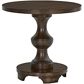 Roundhill Furniture Caesar Traditional Round Pedestal End Table, Espresso