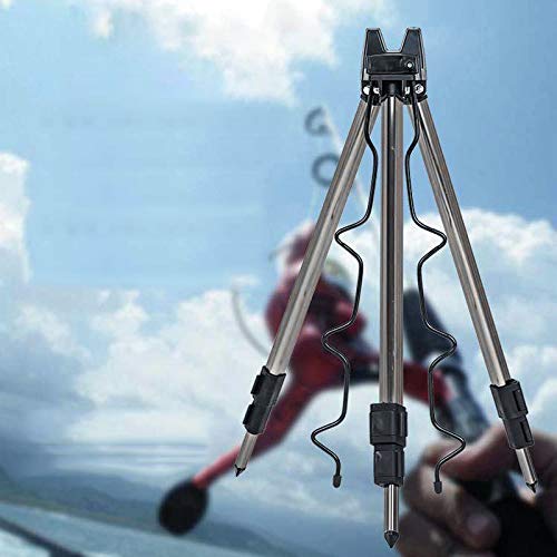 Vangonee Support Pour Cannes à Pêche Télescopique En Alliage D’aluminium 3 Sections Pliable Trépied Réglable Pour Pêche…