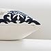 HWY 50 Decorative Couch Throw Pillows Covers 18x18 Inch Embroidered Cotton Geometric Accent Throw Pillow Cases Cushion Cover for Bed Bedroom 1 Piece Navy Blue