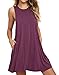 WEACZZY Summer Dresses for Women Beach Tshirt Sundress Sleeveless Pockets Casual Loose Tank Dress (Mauve, Medium)