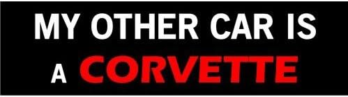 My Other Car is a Corvette (black, white, red) Bumper Sticker