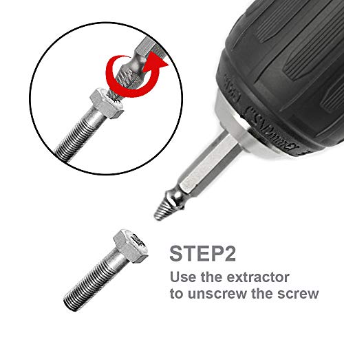 NORTOOLS Damaged Screw Extractor & Bolt Extractor Set Alloy Steel Breakout Broken Worn Rusted Bad Screw Stud Remover 4 Piece