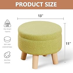 Wimarsbon Storage Ottoman, Modern Round Footrest