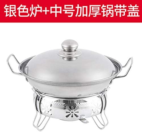 Silver Food Warmer Serving Dish Round Chafing Dish Set Catering Buffet Warmer Tray (M)