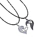 Perman Lovers Necklace, 2 in 1 Jigsaw I Love You Heart Pendant Couples Necklace for Valentine's Day Present, Cheap Stuff