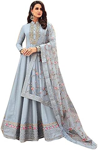 strapless open back dress Red Designer Festivals & Party Wear Fancy Anarkali Gown, Dupatta & Plazzo Set  Elegant Embroidered Ensemble XL