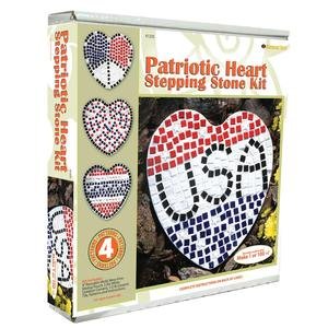 Diamond Tech Stepping Stone Kit, Patriotic Heart Stepping Stone