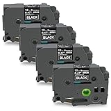 COLORWING Compatible Label Tape Replacement for TZe-335 Brother P Touch Label Tape White on Black 12mm 0.47 Laminated, for Brother Ptouch D210 PT-2710 PTD600VP P-Touch Cube Label Maker, 4Pack