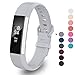 GreenInsync Fitbit Alta Accessory Band, Classic Alta HR Replacement Band Small Watch Buckle Wristbands for Fitbit Alta/Fitbit Alta HR Strap Bracelets W/Same Color Metal Clasp and Fastener (Gray)