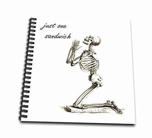3dRose db_47091_2 Just One Sandwich Skeleton, Birthday, Dieter, Diet, Weight Loss, Humour, Humor Memory Book, 12 by 12-Inch
