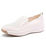 Women's Loafers Leather Breathable Walking Shoes
