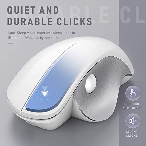 Bluetooth Mouse, Jelly Comb Rechargeable 2.4GHz Bluetooth Ergonomic
