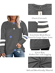 DOLNINE Womens Plus Size Sweatshirts Long Sleeve