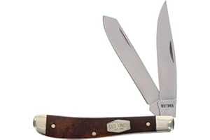 Old Timer 94OTW Gunstock Trapper 6.9in Traditional Folding Pocket Knife with 2 High Carbon SS Blades, Desert Iron Wood Handle, and Convenient Size for EDC, Hunting, Camping, Whittling, and Outdoors