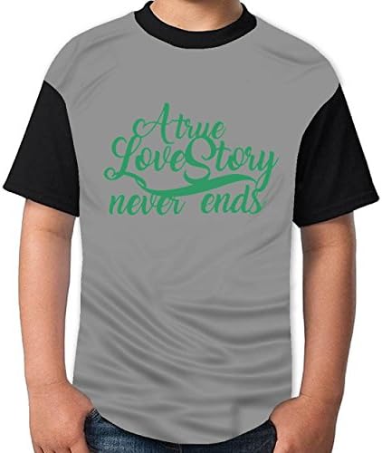 Herekind Comfortable Valentine's Day Love Youth Short Sleeved T - Shirt Printing Logo Round Neck Cotton T-Shirt Cheap Boy Tee Gray