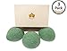 Antioxidant Green Tea Konjac Sponge Anti-Aging Skin Treatment Protects Against Redness, Rosacea, Soothes Dry or Inflamed Skin - 3pk Medium Size Lasts 6- 9 Months - New Leaf Products