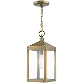 Livex Lighting 1 Light Antique Brass Outdoor Pendant Lantern