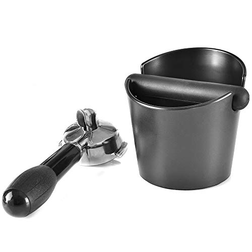 CAFEMASY Abklopfbehälter, Ausklopfbehälter Abschlagbehälter für Barista Kaffeesatz aus dem Siebträger ABS Kaffee Tresterbehälter, Kaffeesatzbehälter mit abnehmbarer Knock Bar (schwarz) ⦠– Bild 5