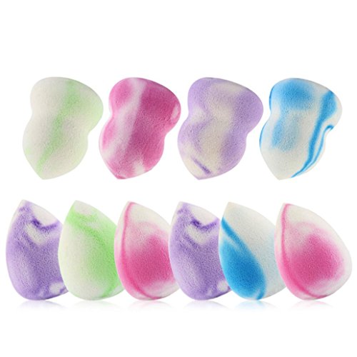 Franterd 10PCS Pro Beauty Flawless Makeup Foundation Puff Multi Shape Sponges Blender