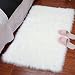 LOCHAS Ultra Soft Silky Fluffy Rugs Shag Faux Fur Sheepskin Area Rug, Bedside Rugs for Bedroom Living Room Carpet Nursery Floor Mats, 2x3 ft, White