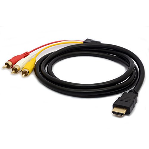 1.5M HDMI Male to 3 RCA Cable Audio Video AV Adapter Extension Code for TV HDTV DVD 1080P M/M Converter Goldplated Connector - Thumbnail 2
