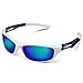 Duduma Polarized Sports Sunglasses for Men Women Running Cycling Fishing Golf Driving Shades Sun Glasses Tr90 (White/Blue)