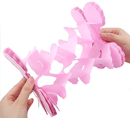 image for RUBFAC 6pcs Unicorn Four-Leaf Clover Paper Garland Streamers Tissue Ha