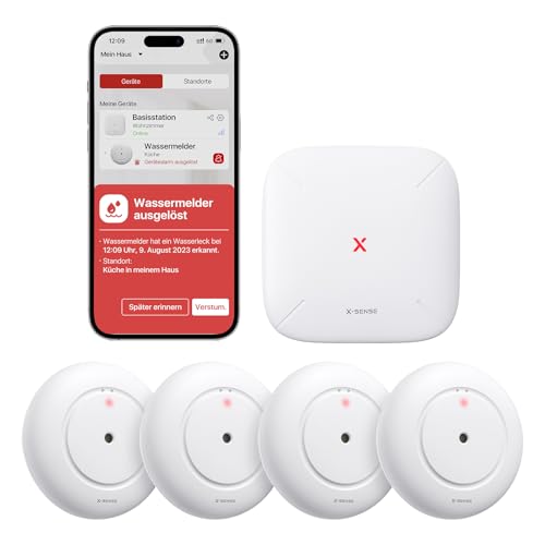 X-Sense Smart Wassermelder, WLAN Wassersensor, SWS55