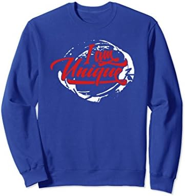Unisex Self Expression Sweatshirt - I Am Unique Quote Sweatshirt Medium Royal Blue