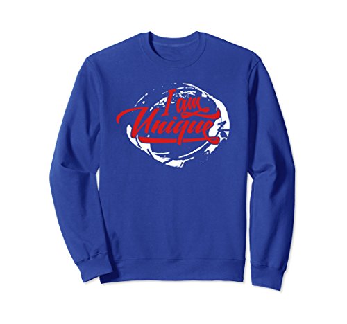 Unisex Self Expression Sweatshirt - I Am Unique Quote Sweatshirt Medium Royal Blue