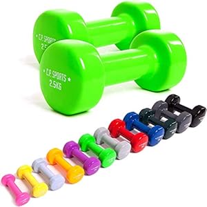 C.P.Sports Fitnesshalters met gripvast oppervlak, dumbbells, vinyl, 0,5 kg/0,75 kg/1,0 kg/1,5 kg/2,0 kg/2,5 kg/3,0 kg/4…