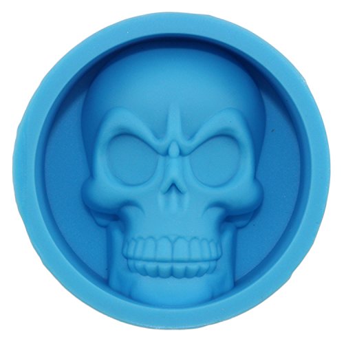 Mujiang Halloween Skeleton Skull Head Silicone Chocolate Candy Muffin Molds (Set of 4), 4 Colors - Thumbnail 3