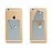 Phone Card Holder,Cell Phone Adhesive Stick on Wallet with Button Sticky on The Phone/Case Back for iPhone,Samsung,LG,Motorola,HTC (Mist Grey)